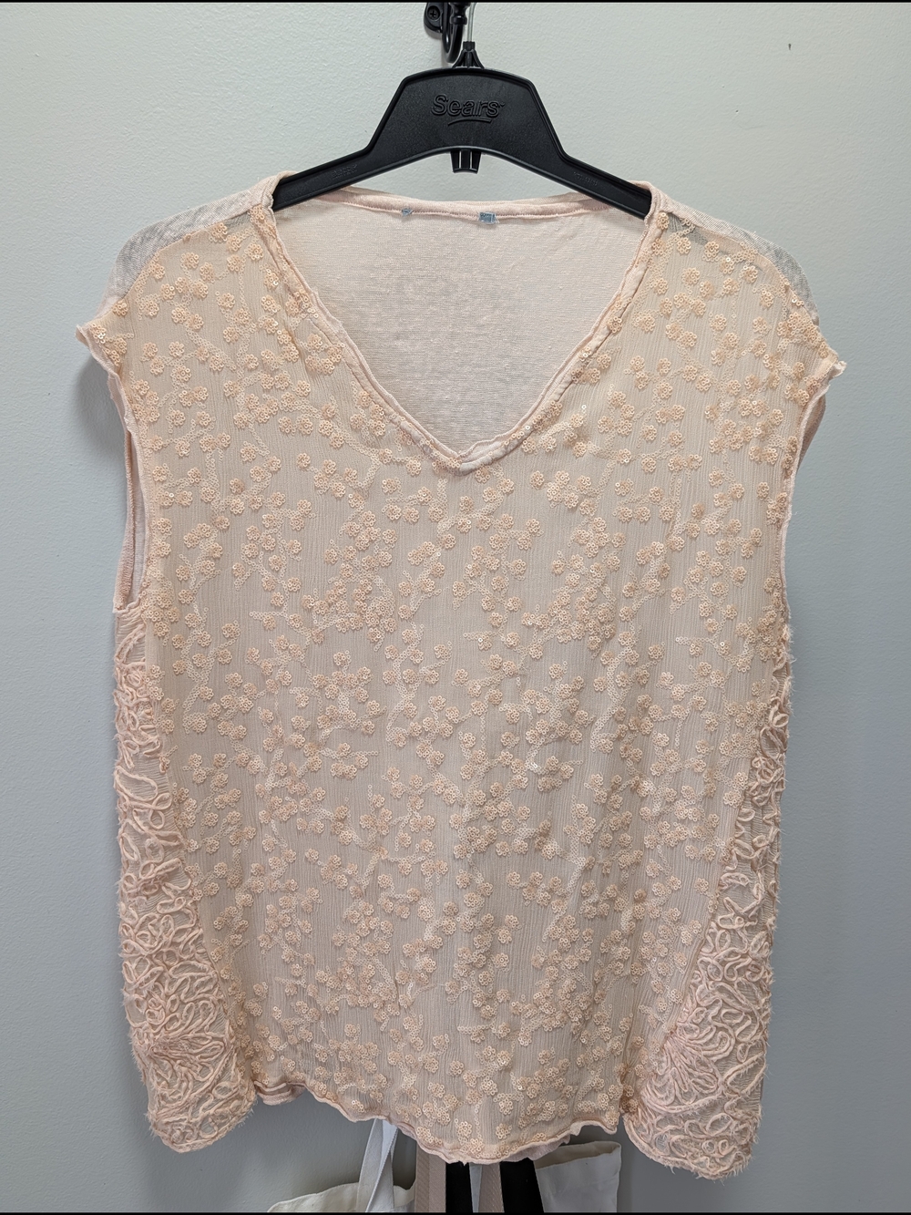 Beaded Silk/Linen Blend Top